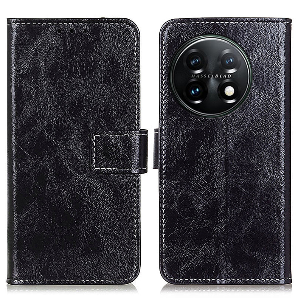 Cell Phone Cover For OnePlus 11 5G Leather Retro Crazy Horse Texture Anti-scratch Phone Case Stand Wallet Cell Phone Cover For OnePlus 11 5G Leather Retro Crazy Horse Texture Anti-scratch Phone Case Stand Wallet